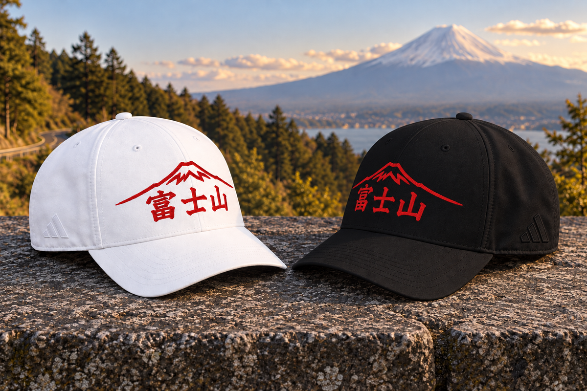 Casquette STREETLINE noire et blanche au mont Fuji