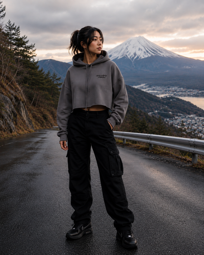 Hoodie crop MONT FUJI